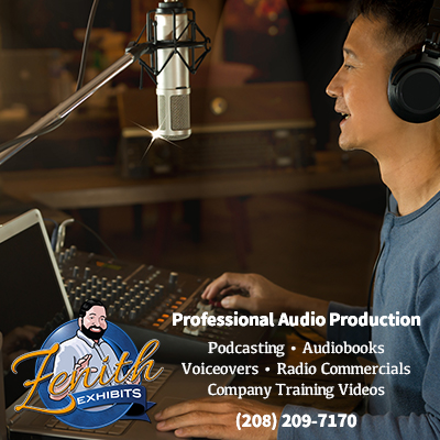 Promotion art for Professional Audio Production services by Zenith Exhibits, Inc.